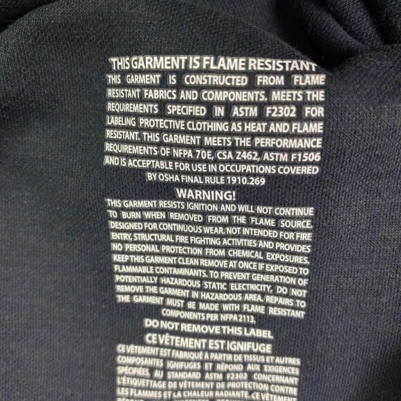 Big Bill FR 1/4 Zip Grid Fleece Pullover Mens Large Navy Quarter 16.4 Arc Rated - Picture 11 of 14